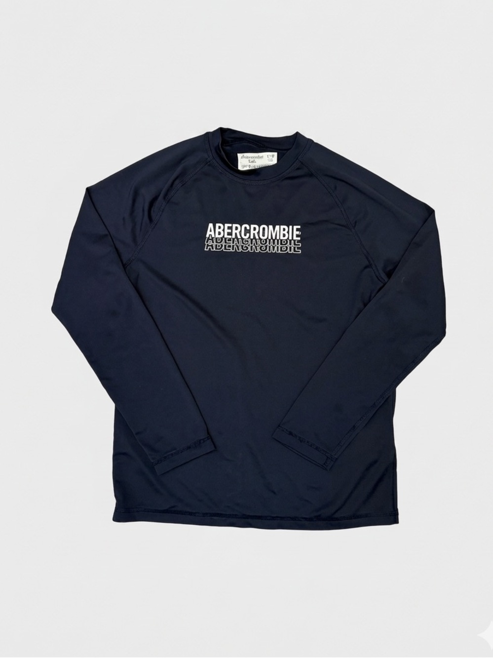 Abercrombie Kids Navy Long Sleeve Logo Rashguard, Size 9/10